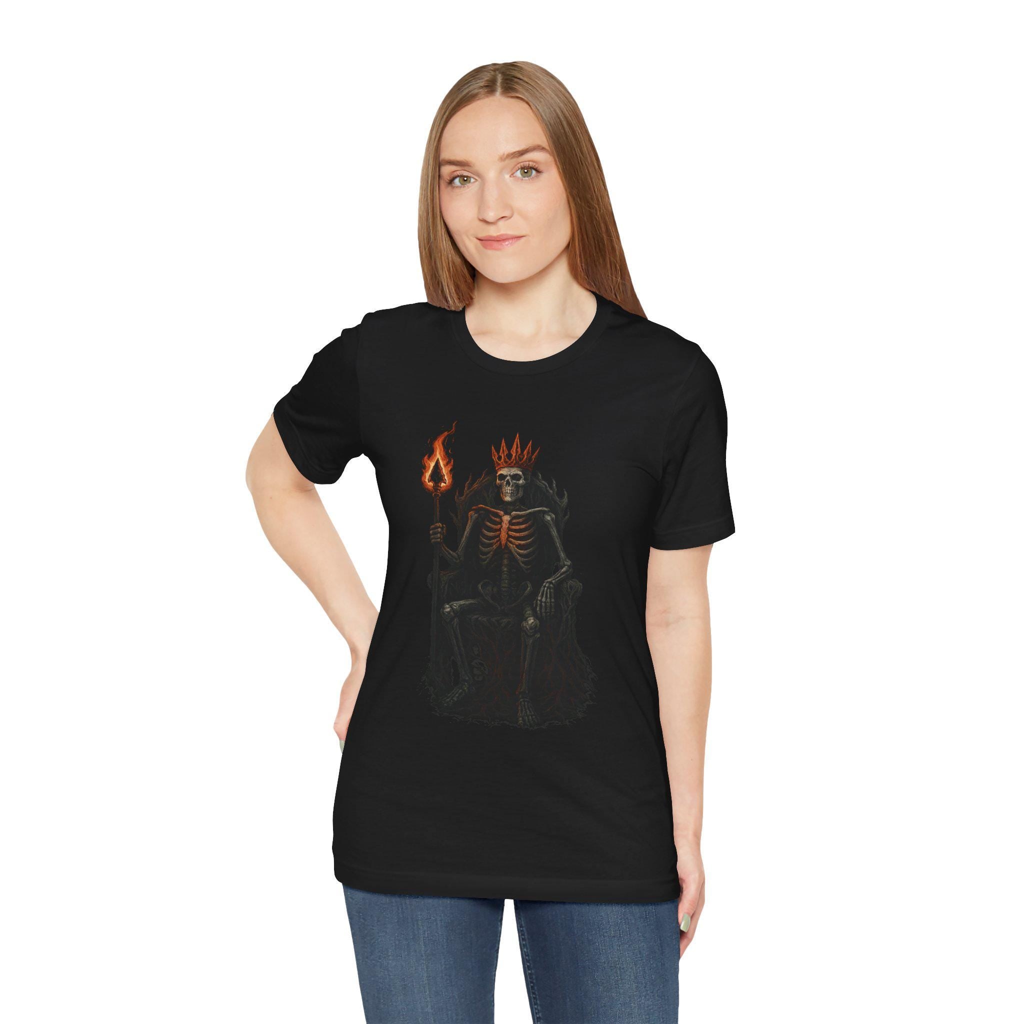 Gothic Skeleton King Tee: Unisex Horror Fashion, Halloween Shirt VeinLine Studio