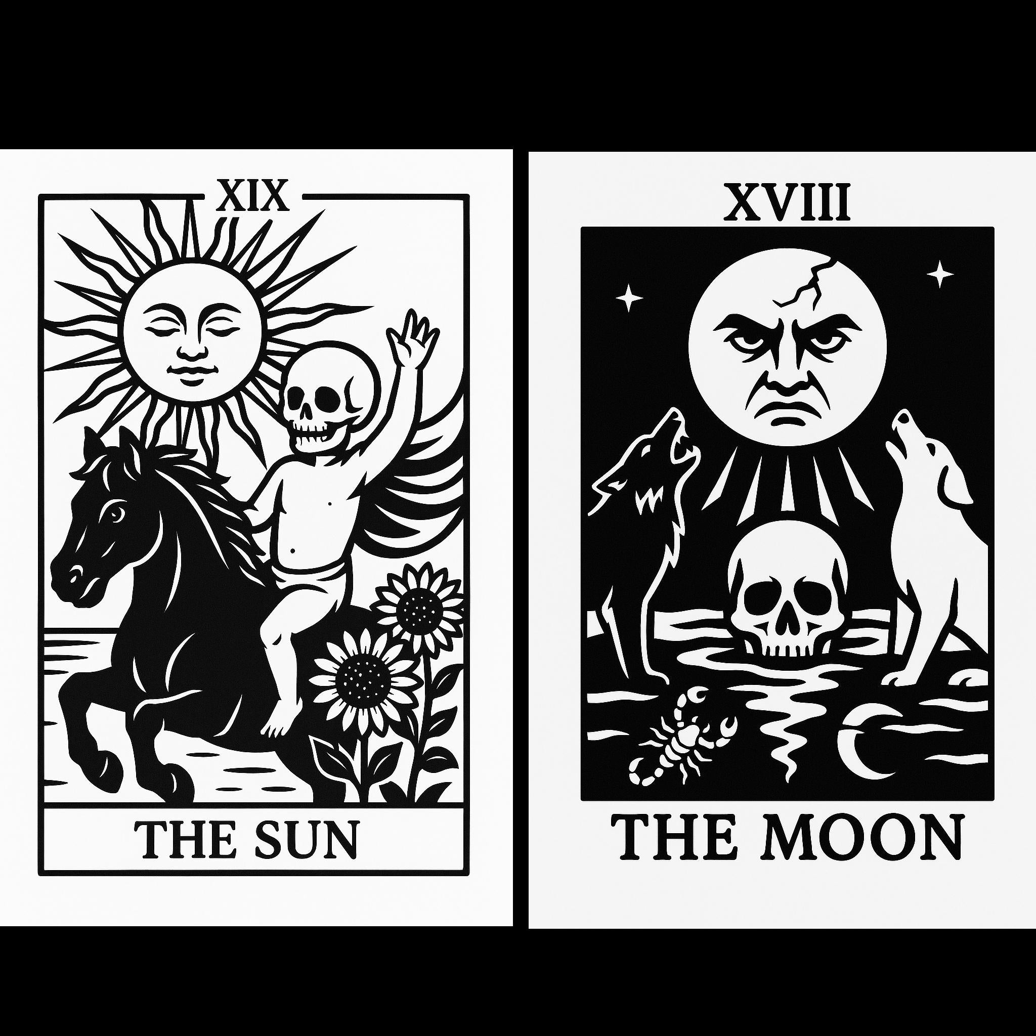Gothic Tattoo Tarot Deck: Major Arcana Printable Cards (Digital Download by VeinLineStudio
