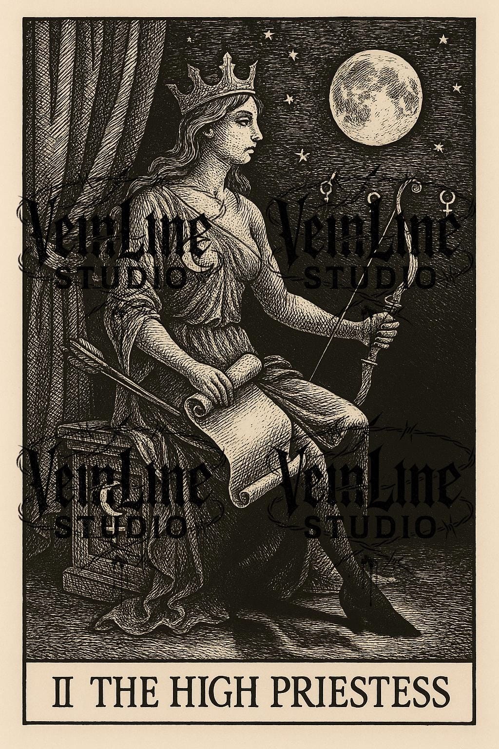 Dark Tarot Art Prints: Major Arcana Engraving Style (Digital Download) by VeinLineStudio