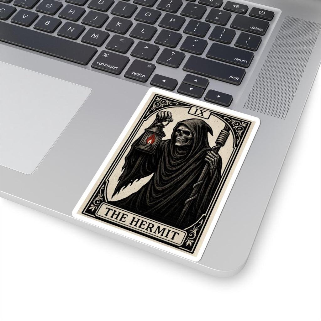 Gothic Tarot Stickers, The Hermit Sticker, Dark Aesthetic Decal, Occult Art Sticker, VeinLine Studio