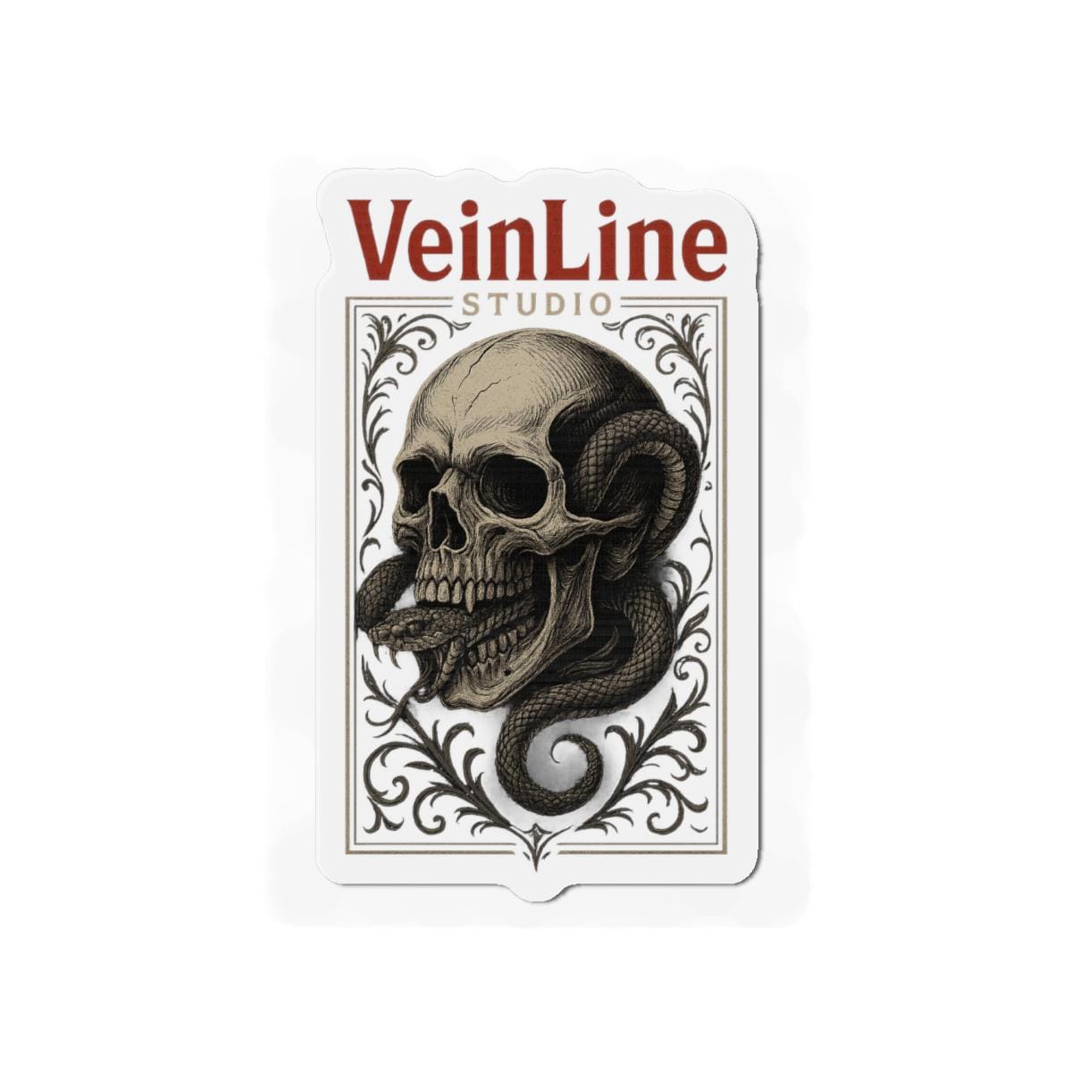 Skull and Snake Die-Cut Magnet VeinLine Studio