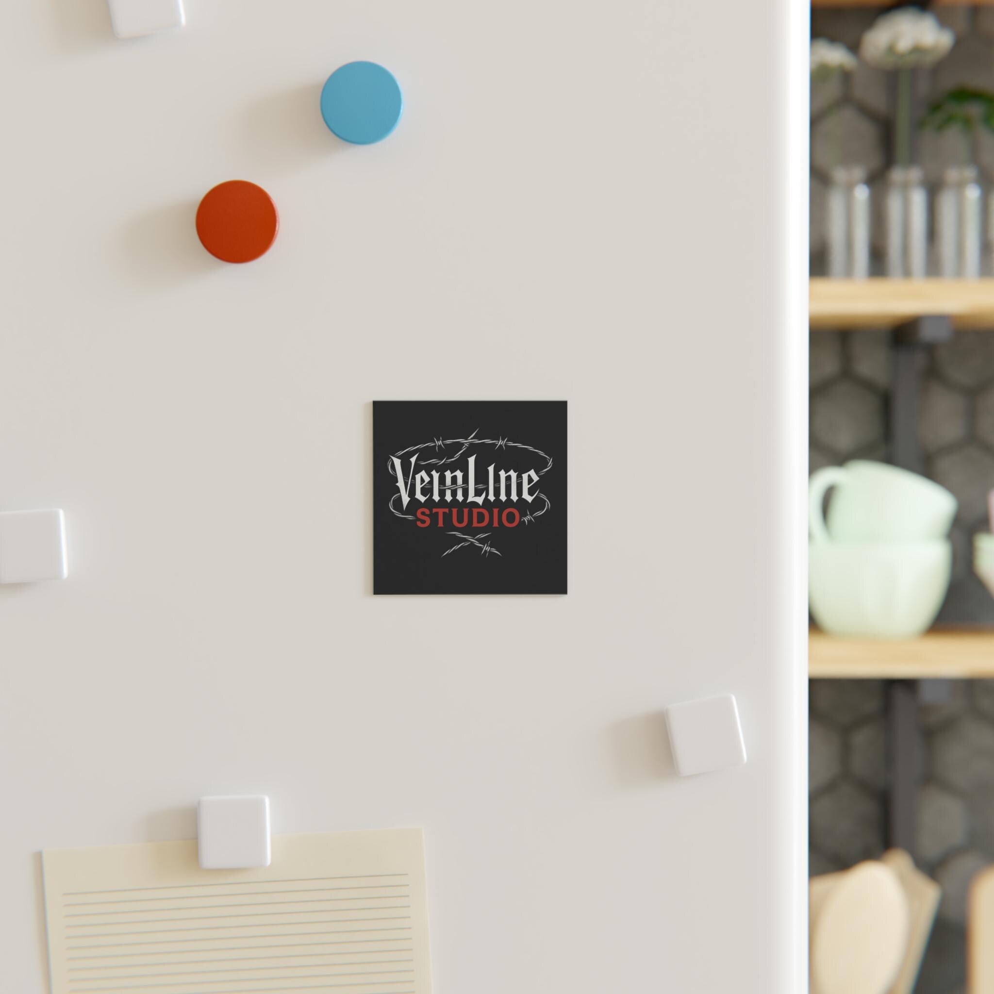 Square Magnet - Barbed wire VeinLineStudio logo