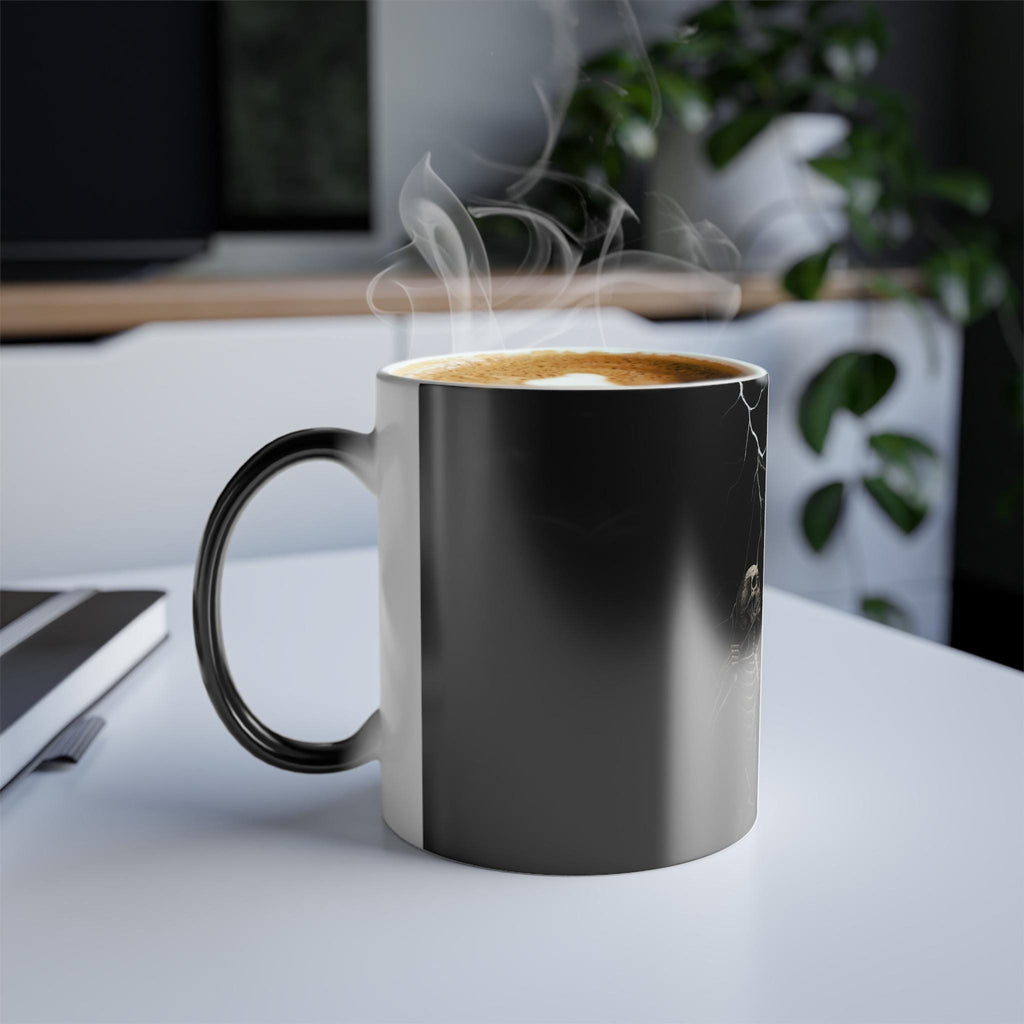 Mug, Skeleton Archer , Moon & Lightning Design, Color Changing Cup, Coffee Mug, VeinLine Studio