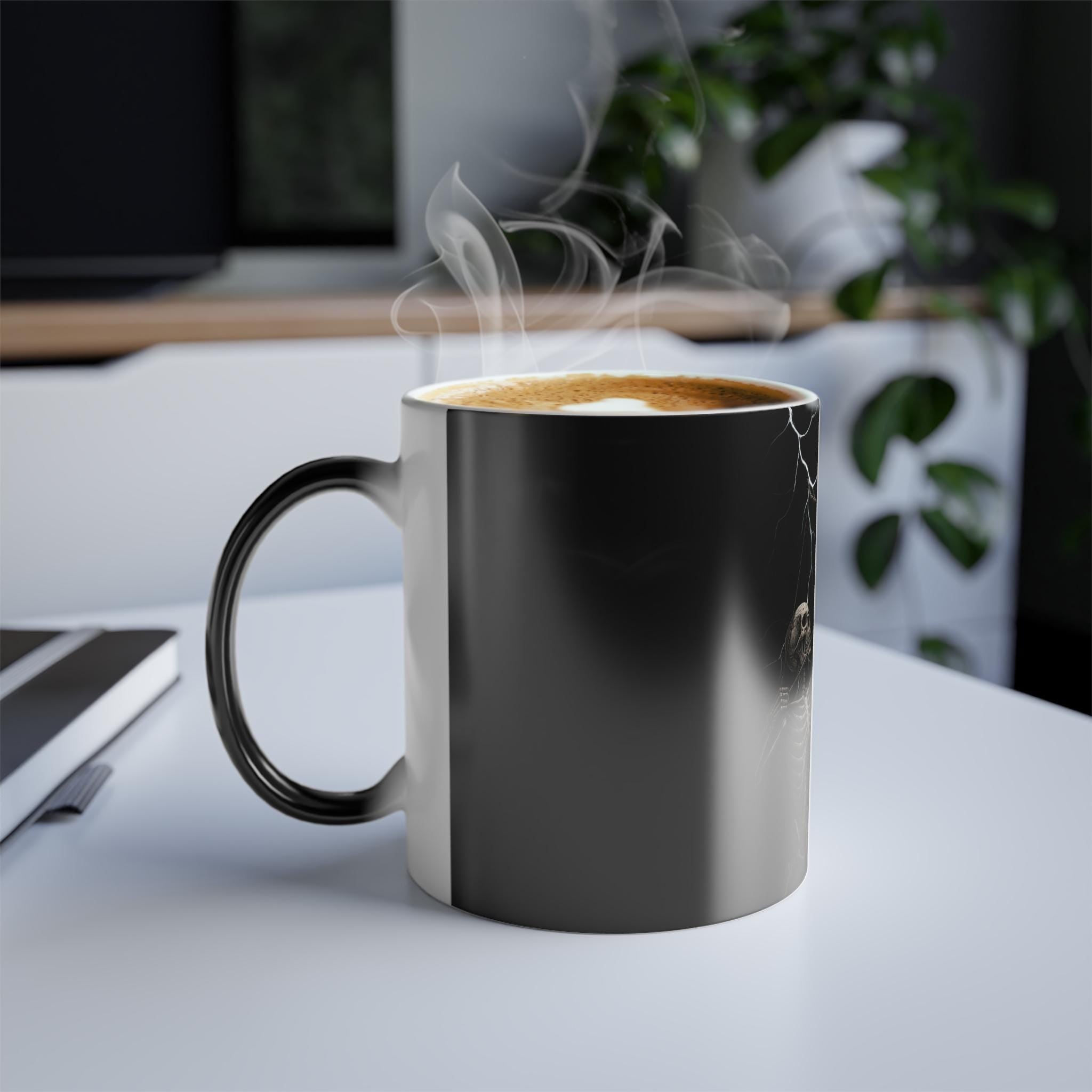 Mug, Skeleton Archer , Moon & Lightning Design, Color Changing Cup, Coffee Mug, VeinLine Studio