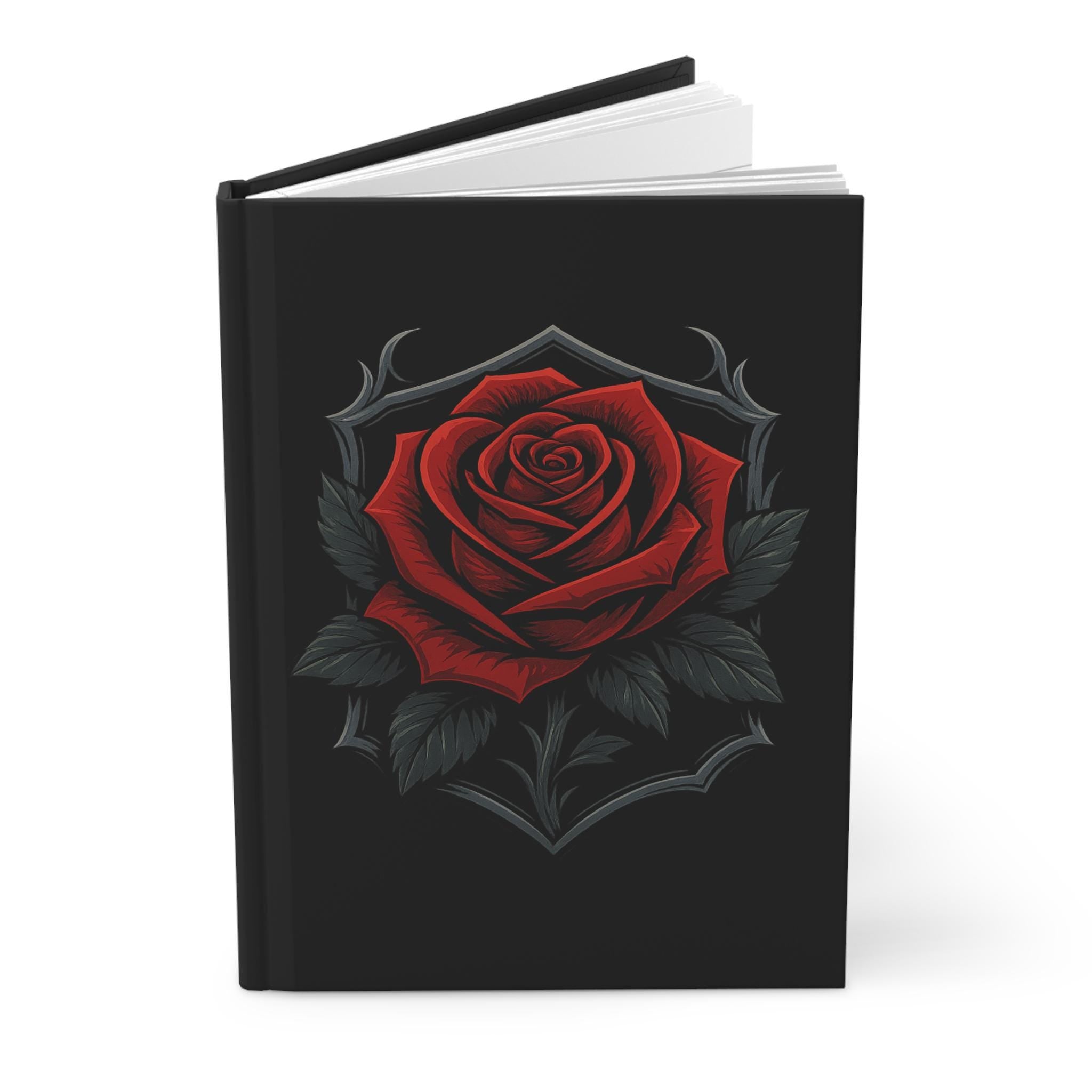 Dark Rose Hardcover Journal: Gothic Floral Notebook, VeinLine Studio