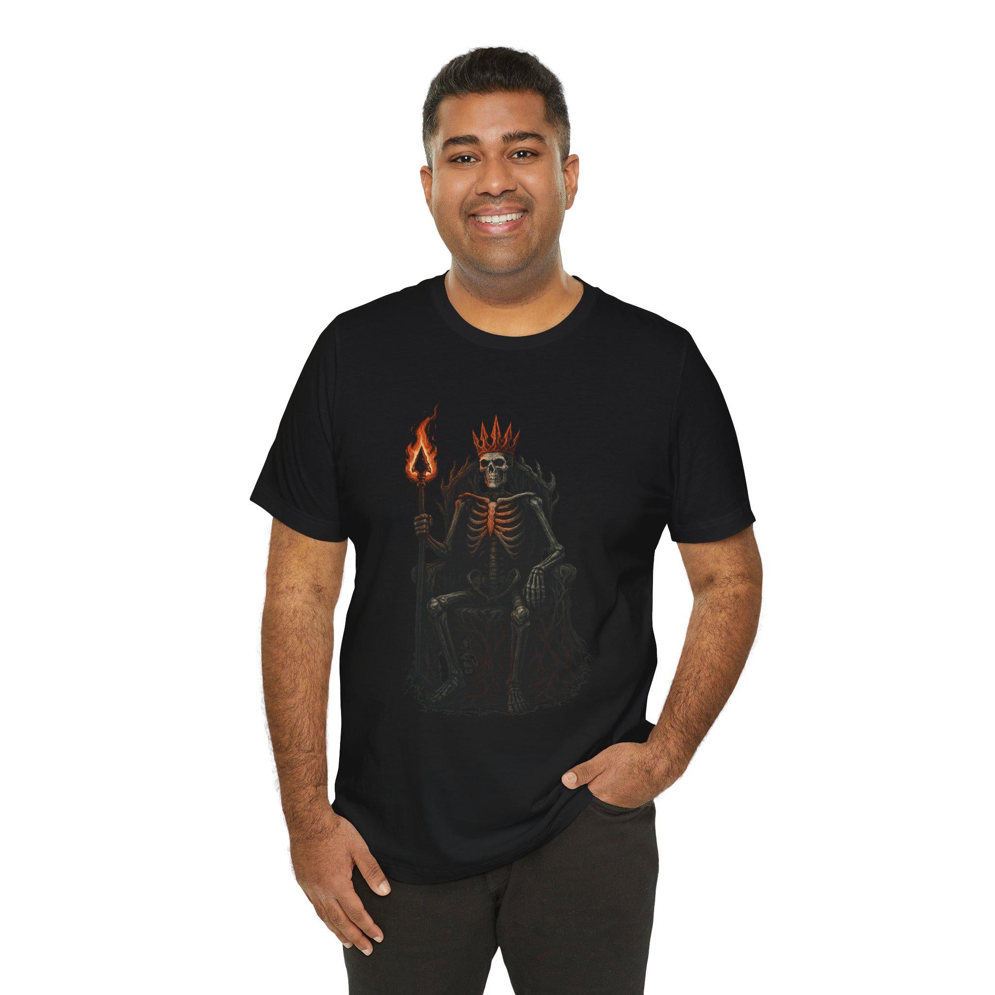 Gothic Skeleton King Tee: Unisex Horror Fashion, Halloween Shirt VeinLine Studio