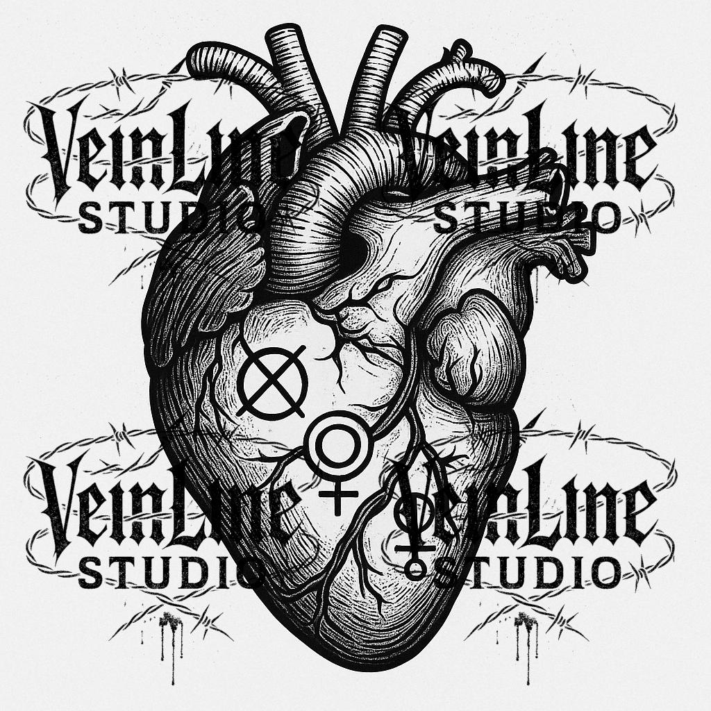 Realistic Dark Tattoo Stencil Bundle – 6 Black & White Flash Designs by VeinLineStudio