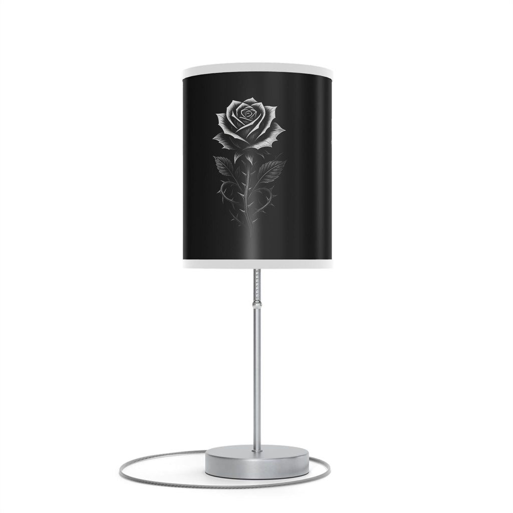 Black Rose Lamp – Gothic Floral Table Light VeinLine Studio