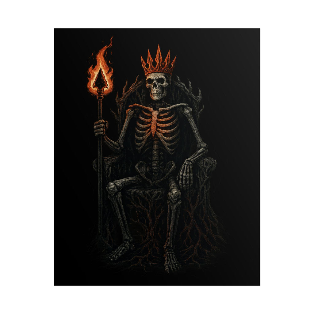 Dark King Skeleton Gothic Poster: Spooky Halloween Wall Art VeinLine Studio