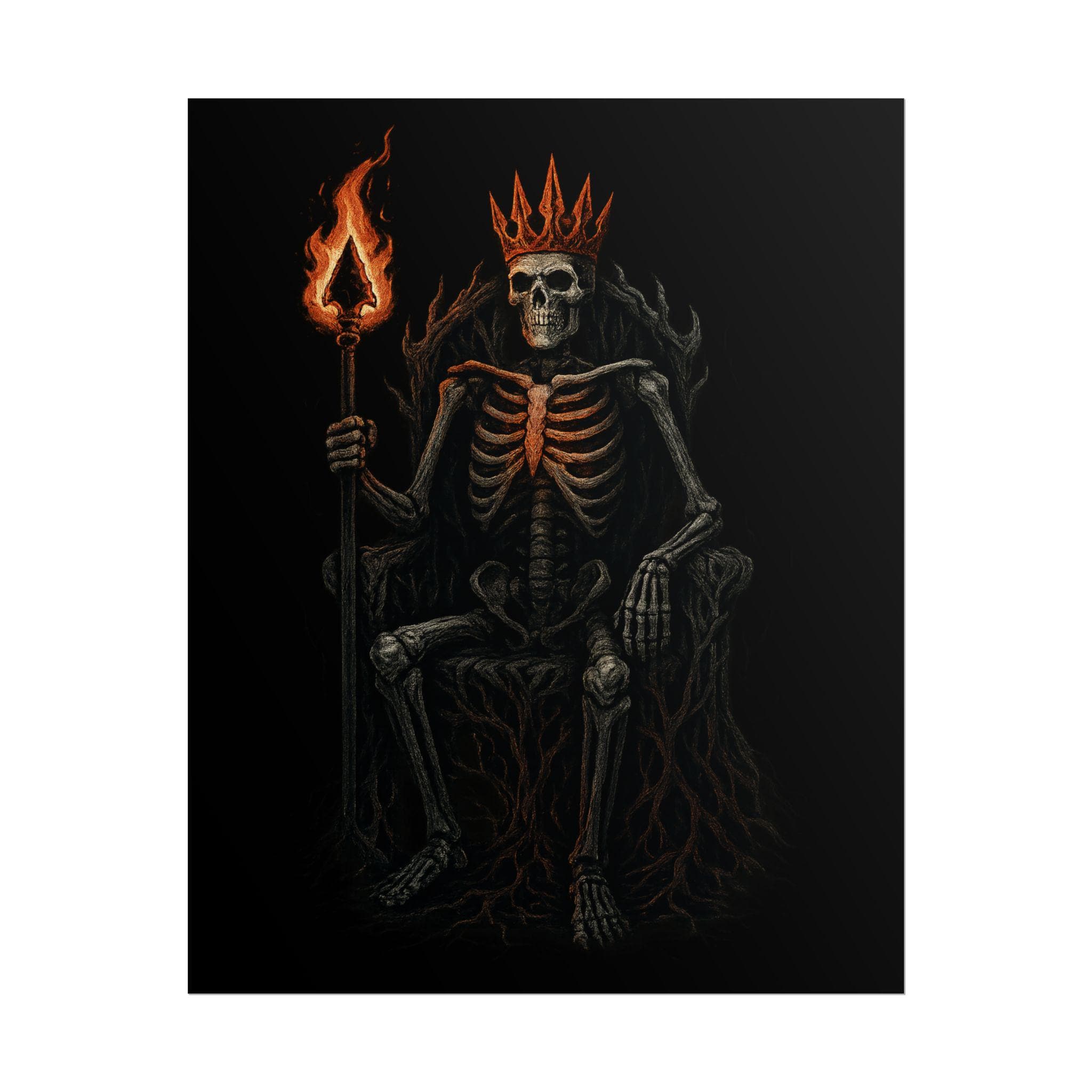 Dark King Skeleton Gothic Poster: Spooky Halloween Wall Art VeinLine Studio