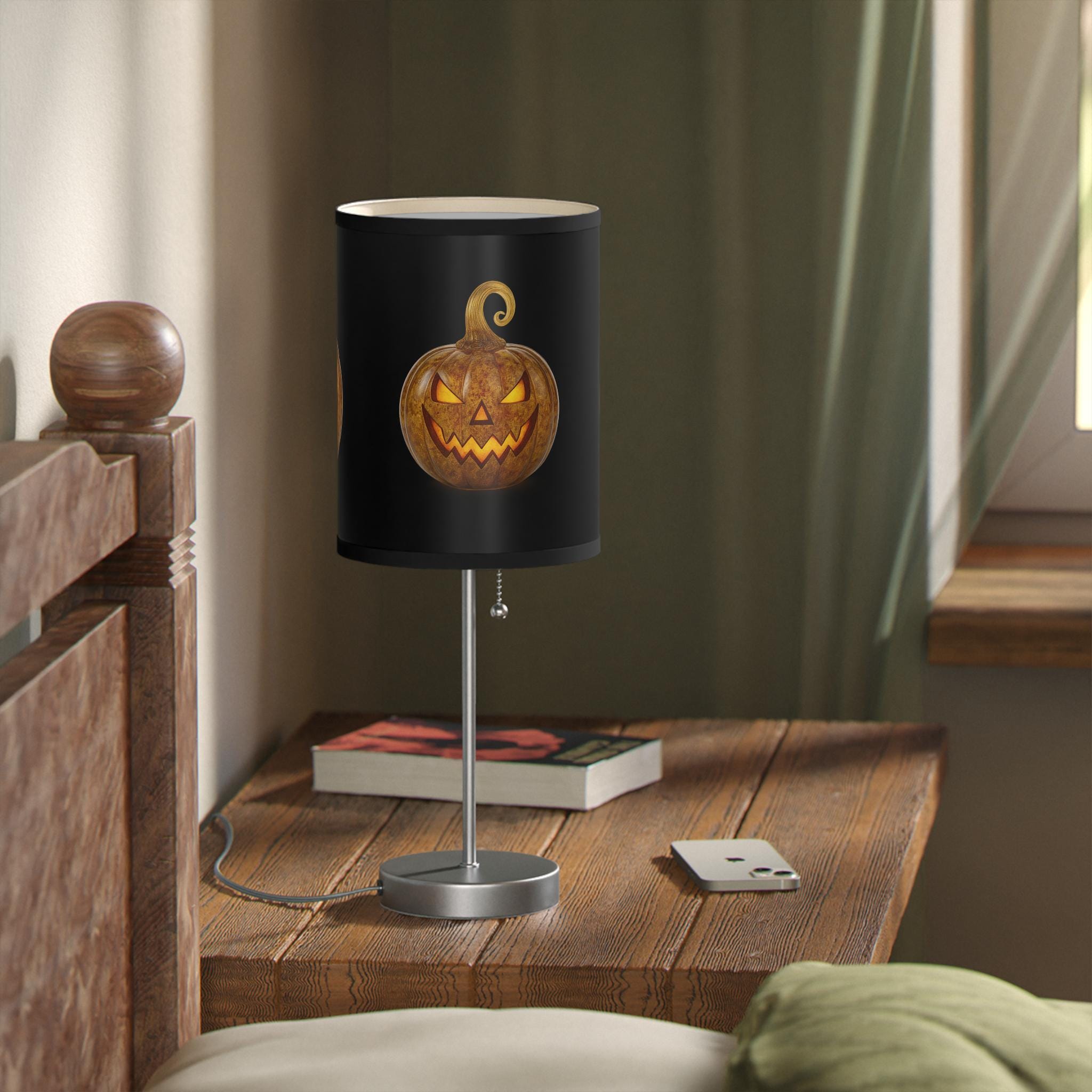 Halloween Pumpkin Lamp: Spooky Fall Home Decor VeinLine Studio
