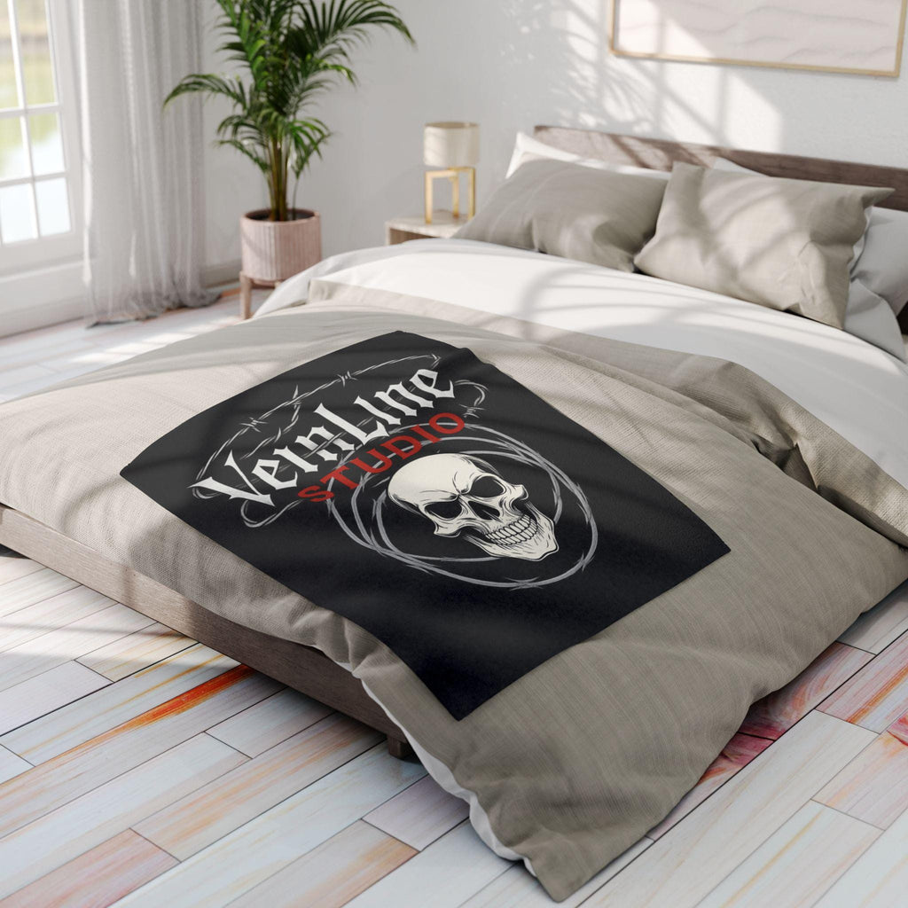 Skull Art Fleece Blanket VeinLine Studio