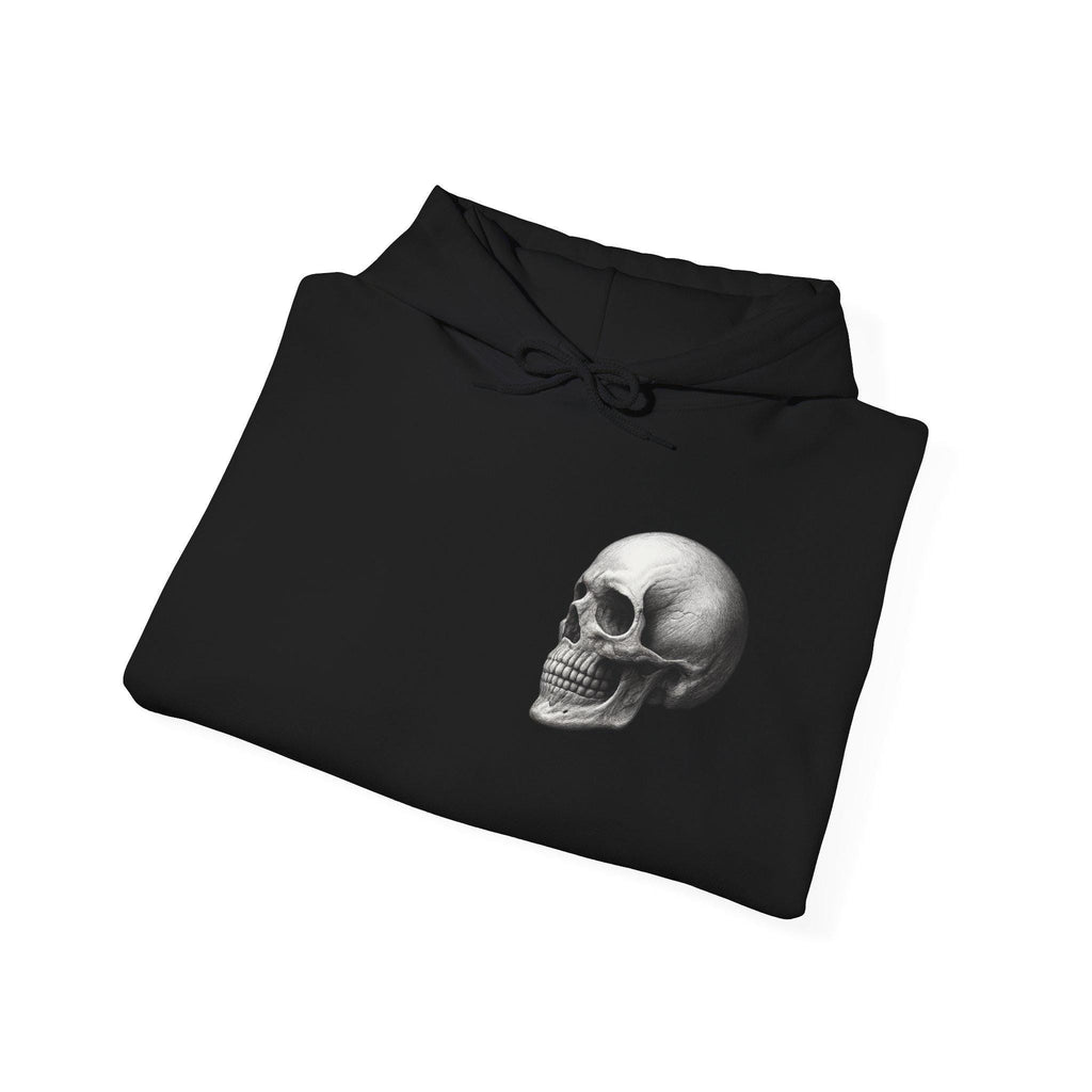 Skull Graphic Hooded Sweatshirt, Cozy Black Hoodie VeinLine Studio