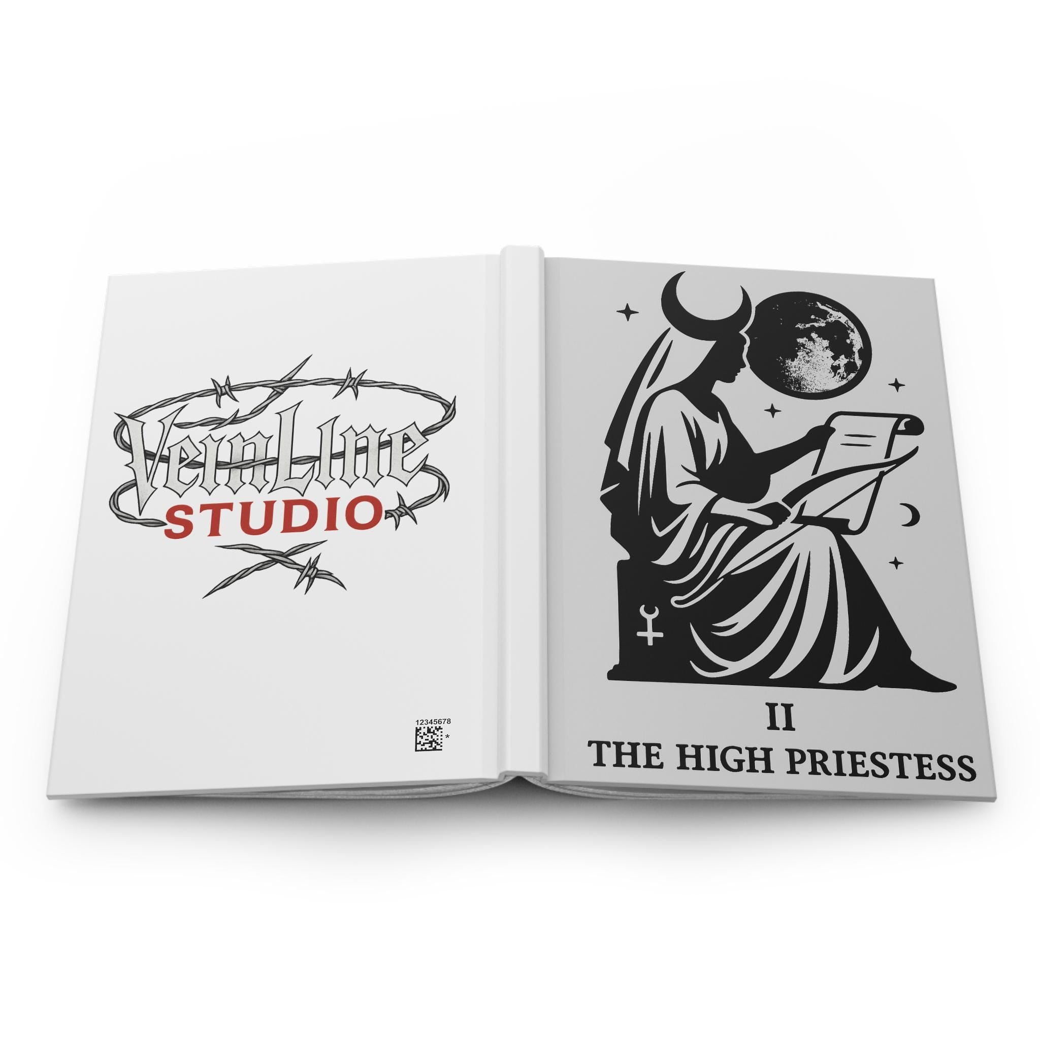 Tarot-Inspired Hardcover journal, The High Priestess Design, Gift for Witches, Personal Diary VeinLine Studio
