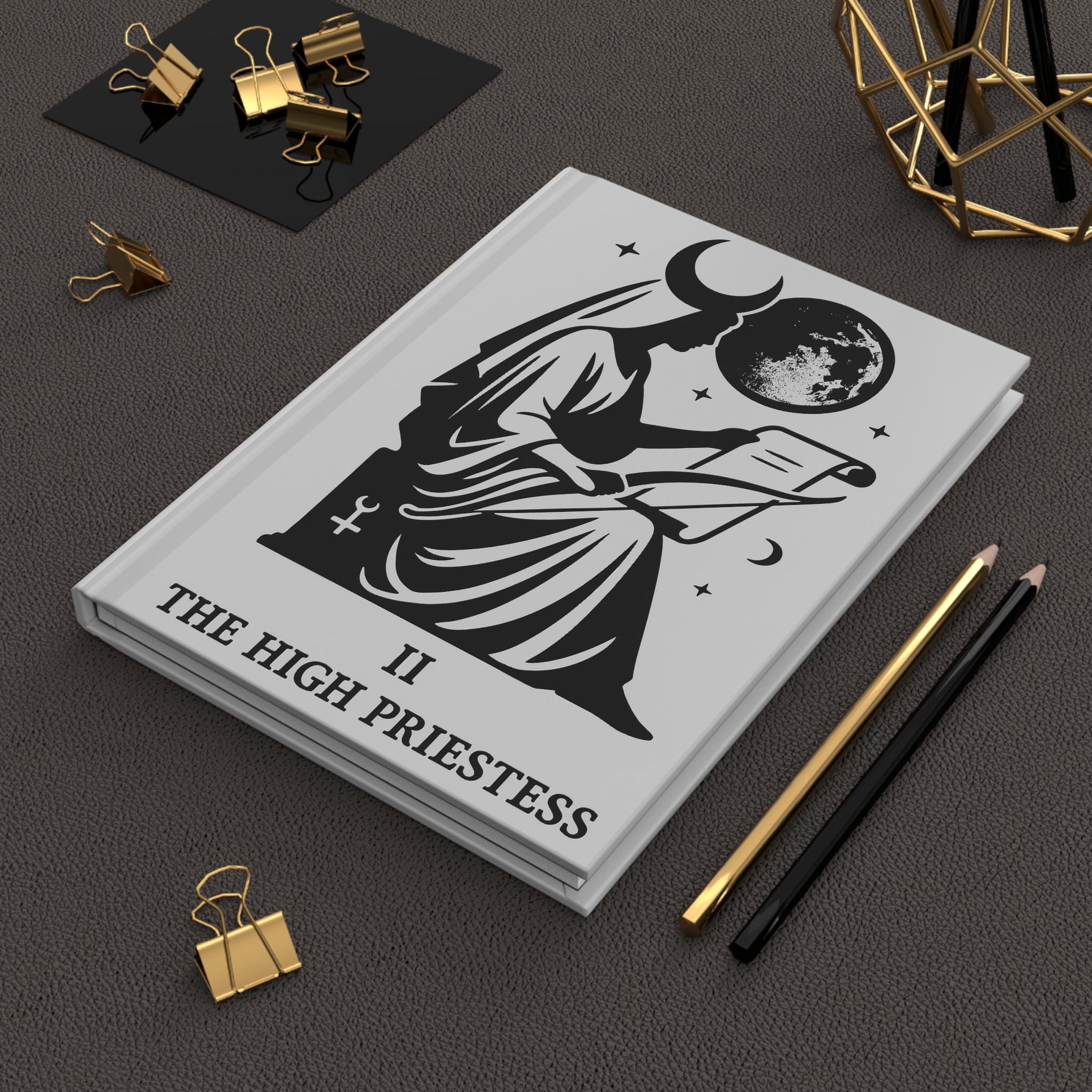 Tarot-Inspired Hardcover journal, The High Priestess Design, Gift for Witches, Personal Diary VeinLine Studio