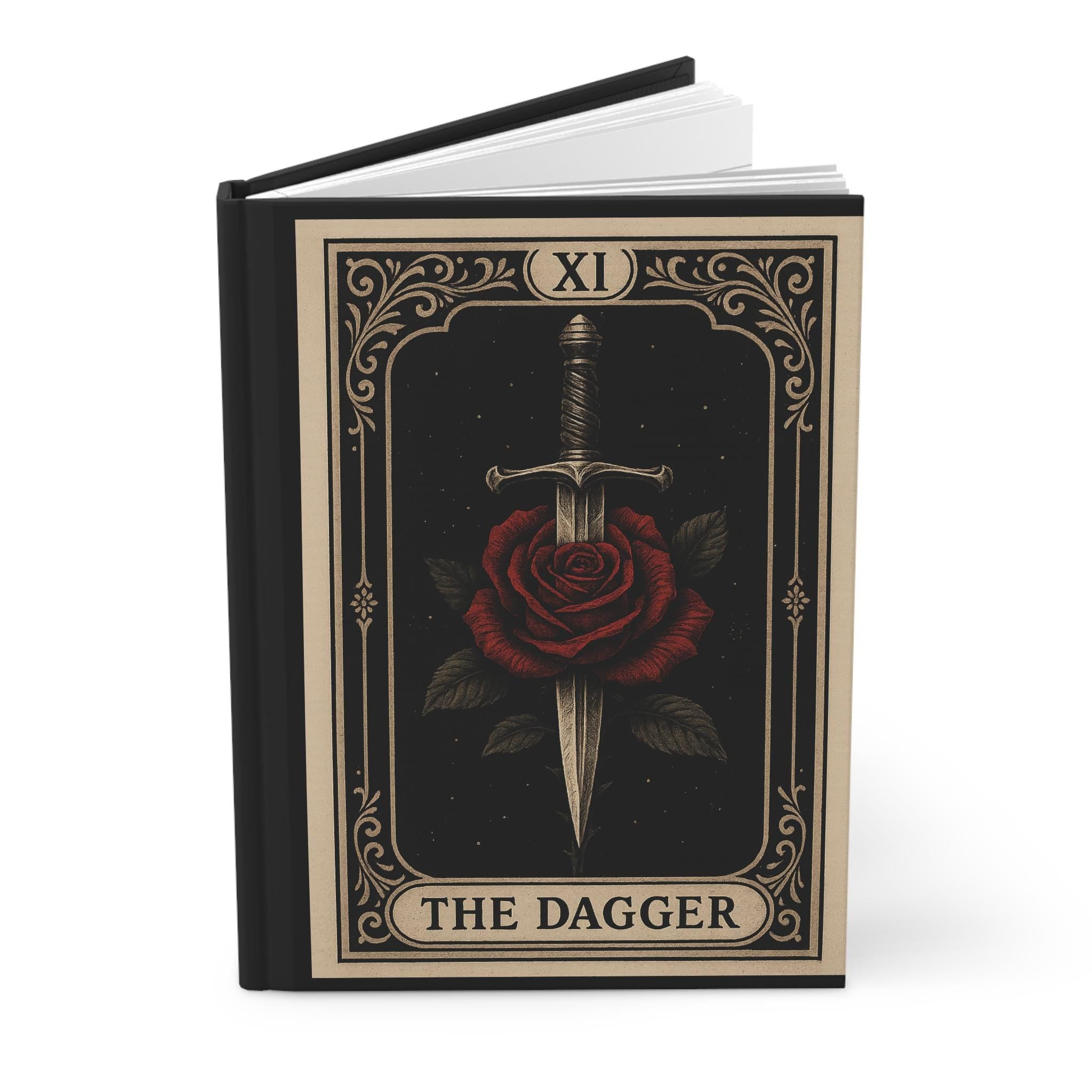 Gothic Art Deco Hardcover Journal, Rose & Lightning Design, VeinLine Studio