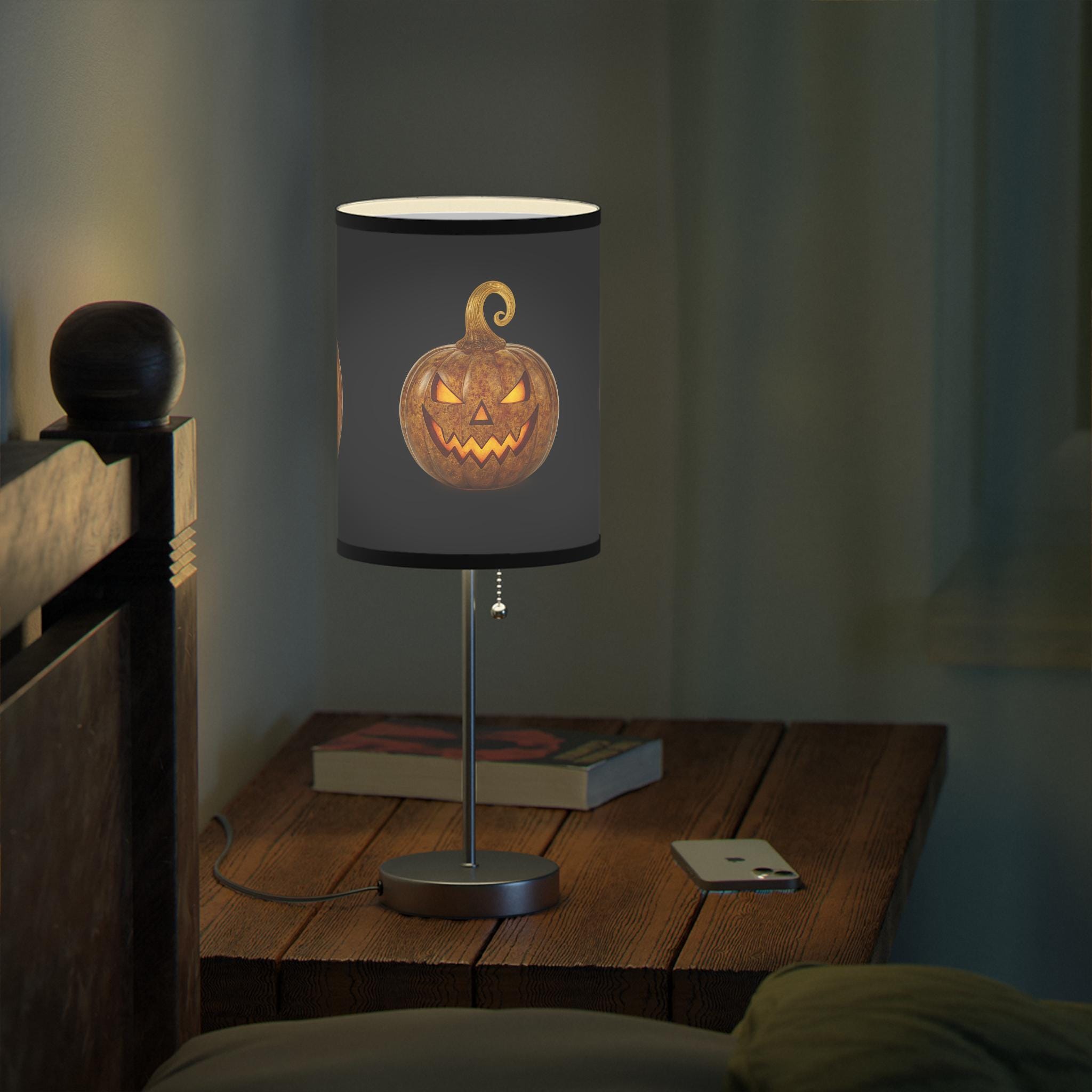 Halloween Pumpkin Lamp: Spooky Fall Home Decor VeinLine Studio