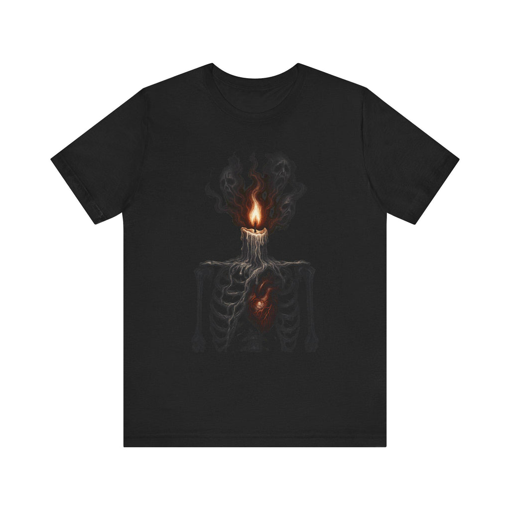 Halloween Shirt, Skeleton Candle Tee, Gothic Clothing, VeinLine Studio