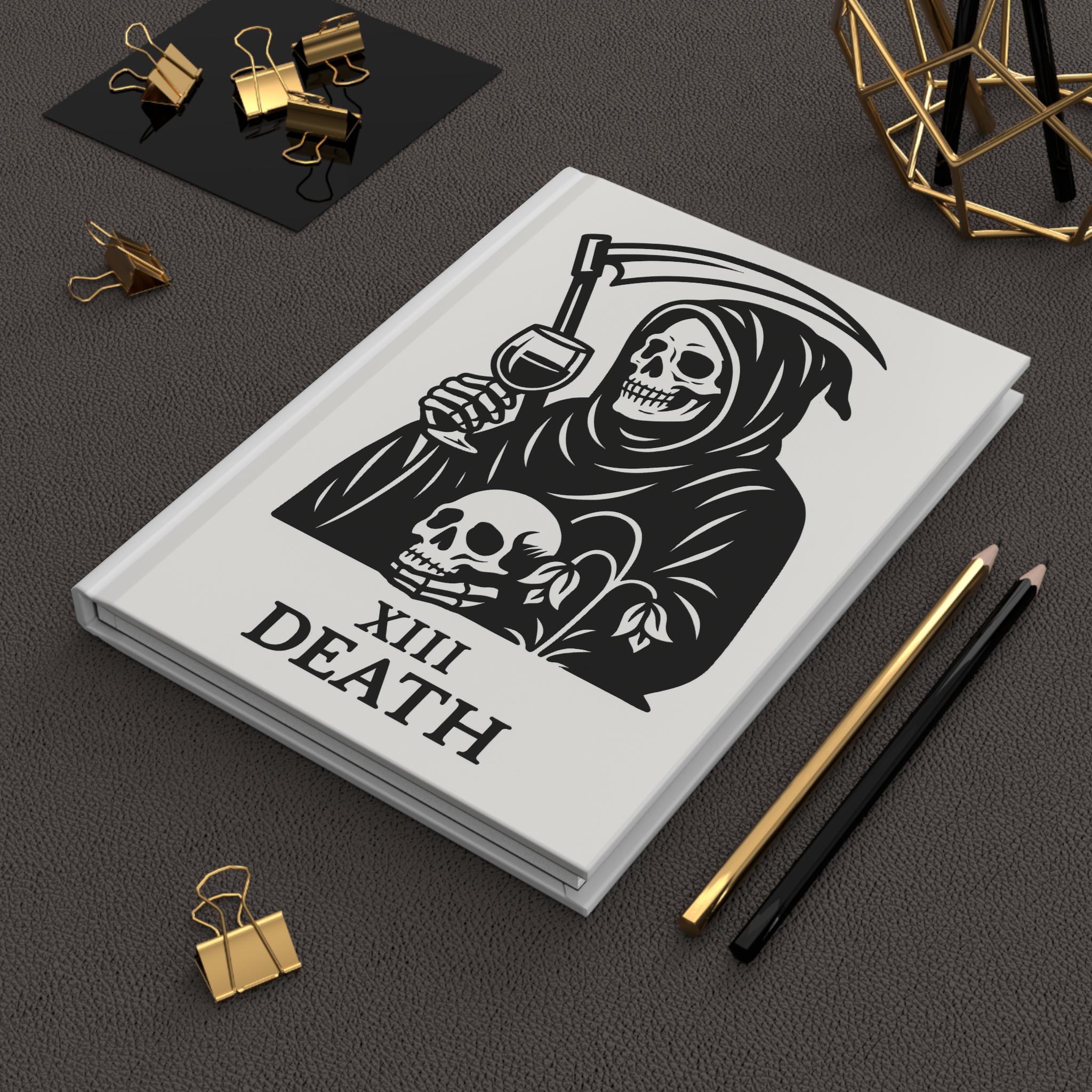 Gothic Hardcover Journal, Death Tarot Design, VeinLine Studio