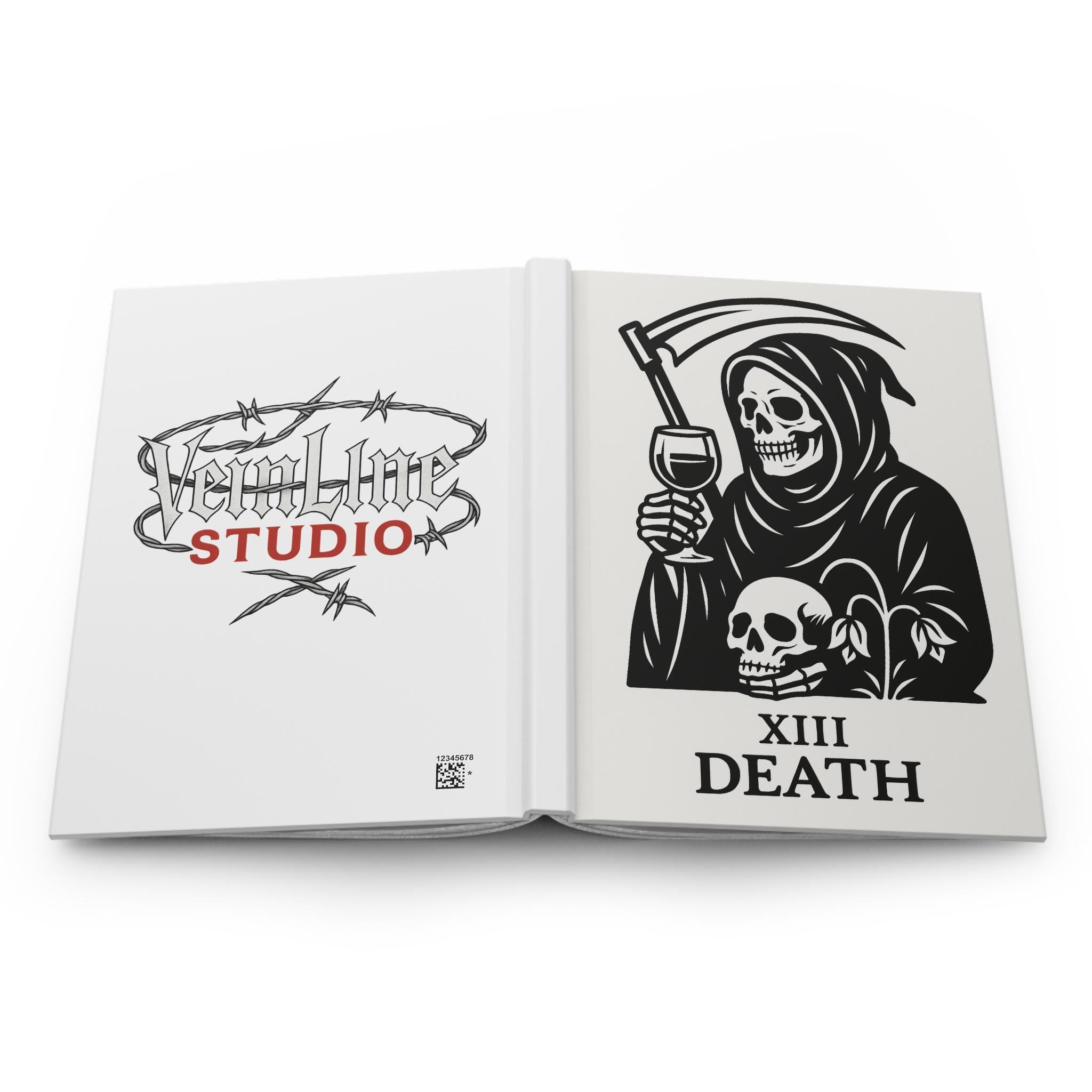 Gothic Hardcover Journal, Death Tarot Design, VeinLine Studio