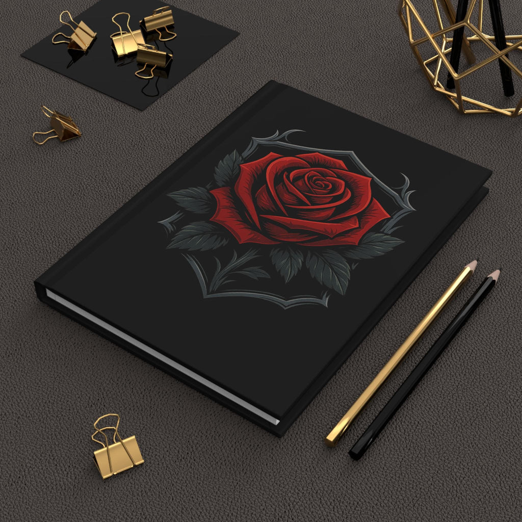 Dark Rose Hardcover Journal: Gothic Floral Notebook, VeinLine Studio