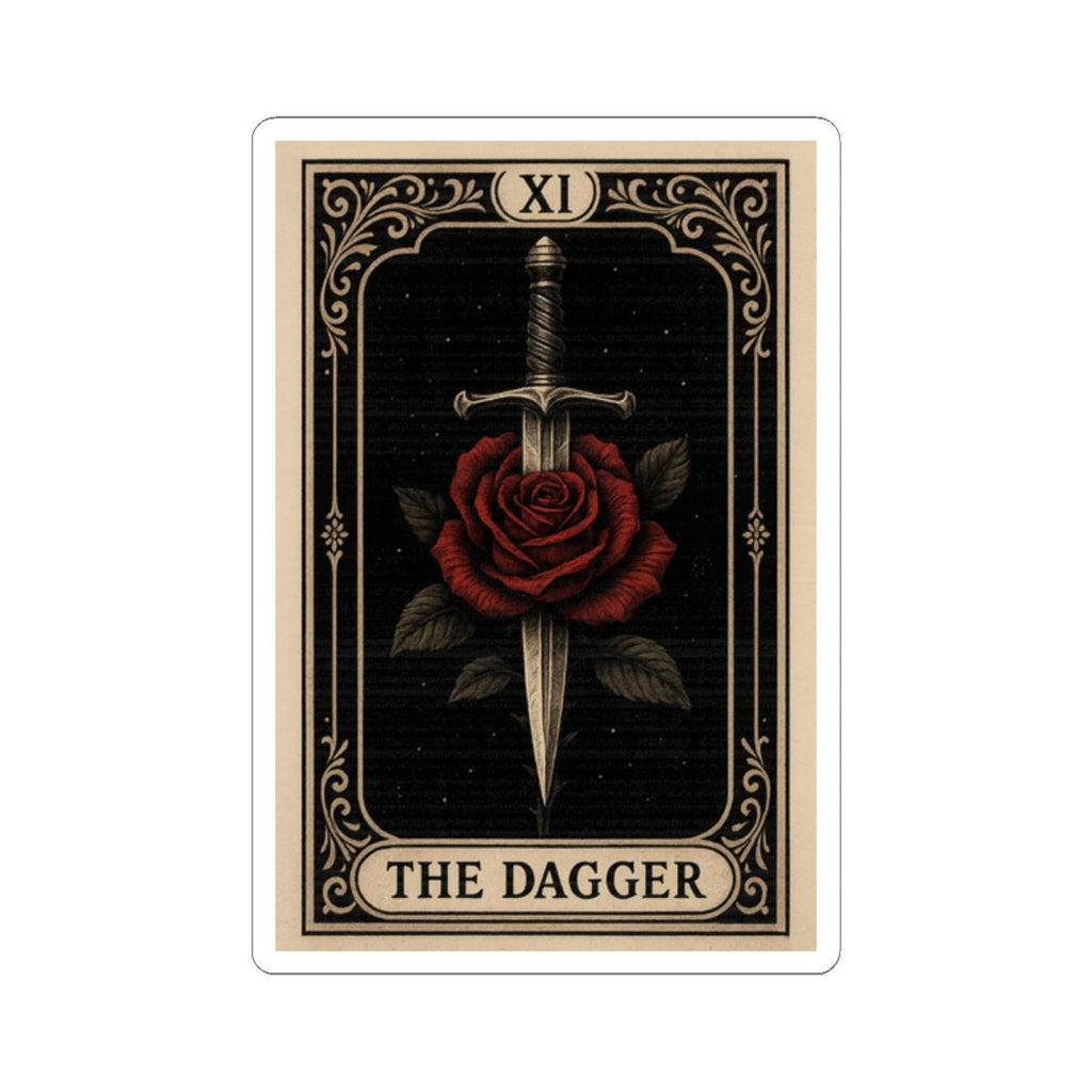 Gothic Rose Dagger Sticker – Dark Tarot Art Decal VeinLine Studio
