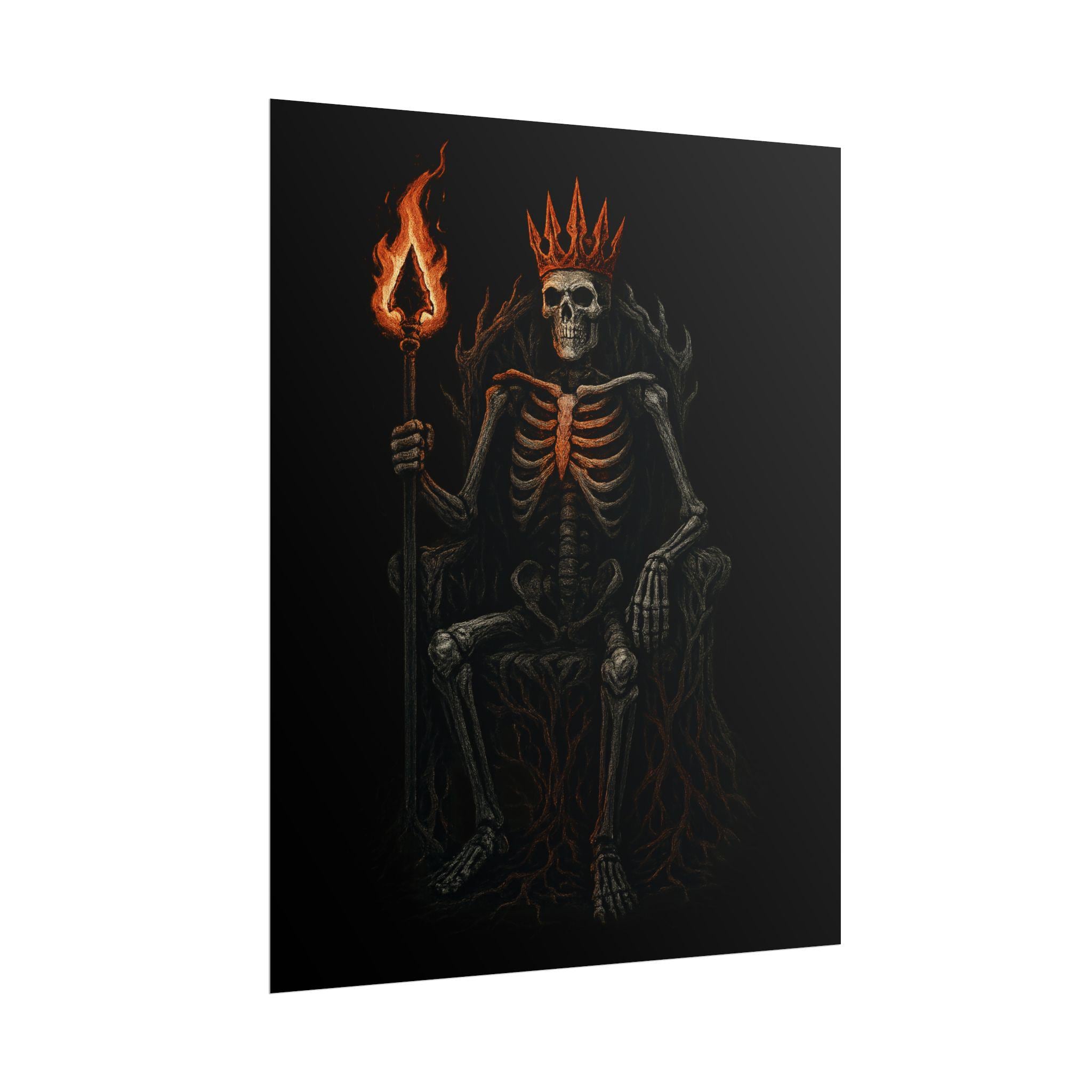 Dark King Skeleton Gothic Poster: Spooky Halloween Wall Art VeinLine Studio