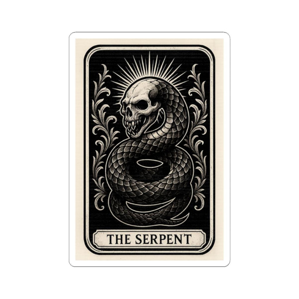 Gothic Serpent Sticker – Dark Tarot Art Decal VeinLine Studio