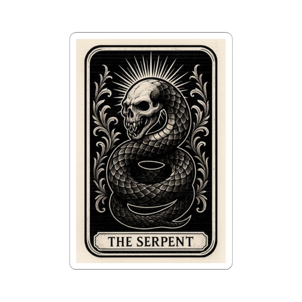 Gothic Serpent Sticker – Dark Tarot Art Decal VeinLine Studio