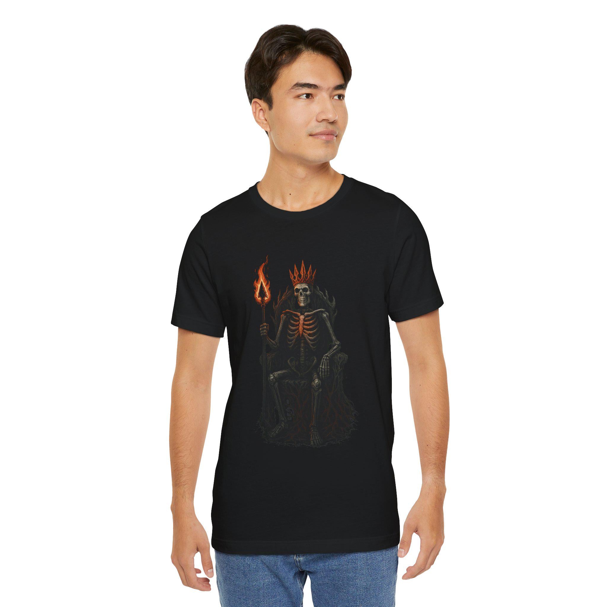 Gothic Skeleton King Tee: Unisex Horror Fashion, Halloween Shirt VeinLine Studio