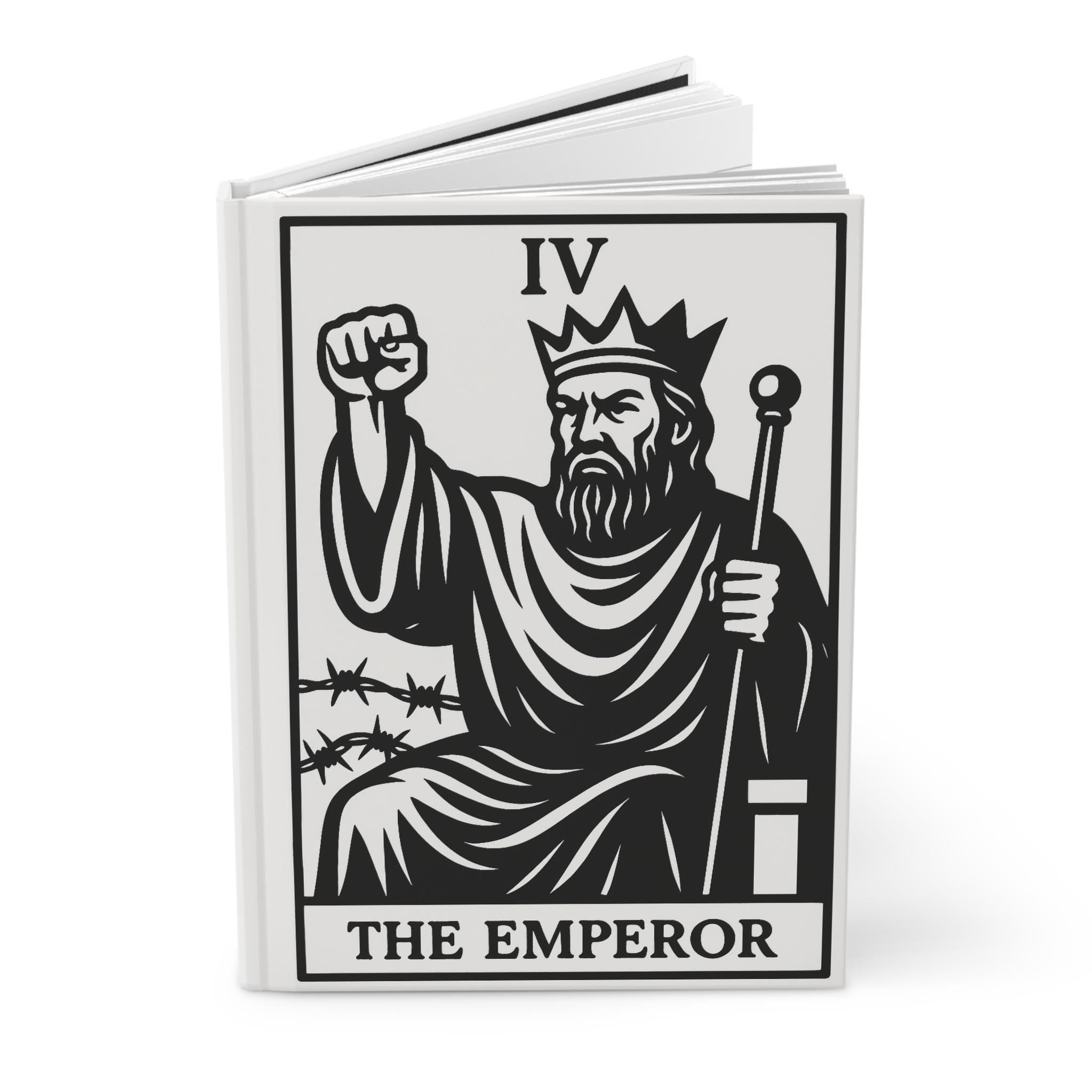 Emperor Tarot Hardcover Journal, Stylish Writing Notebook, Art Sketchbook, Gift for Artists, Unique Stationery