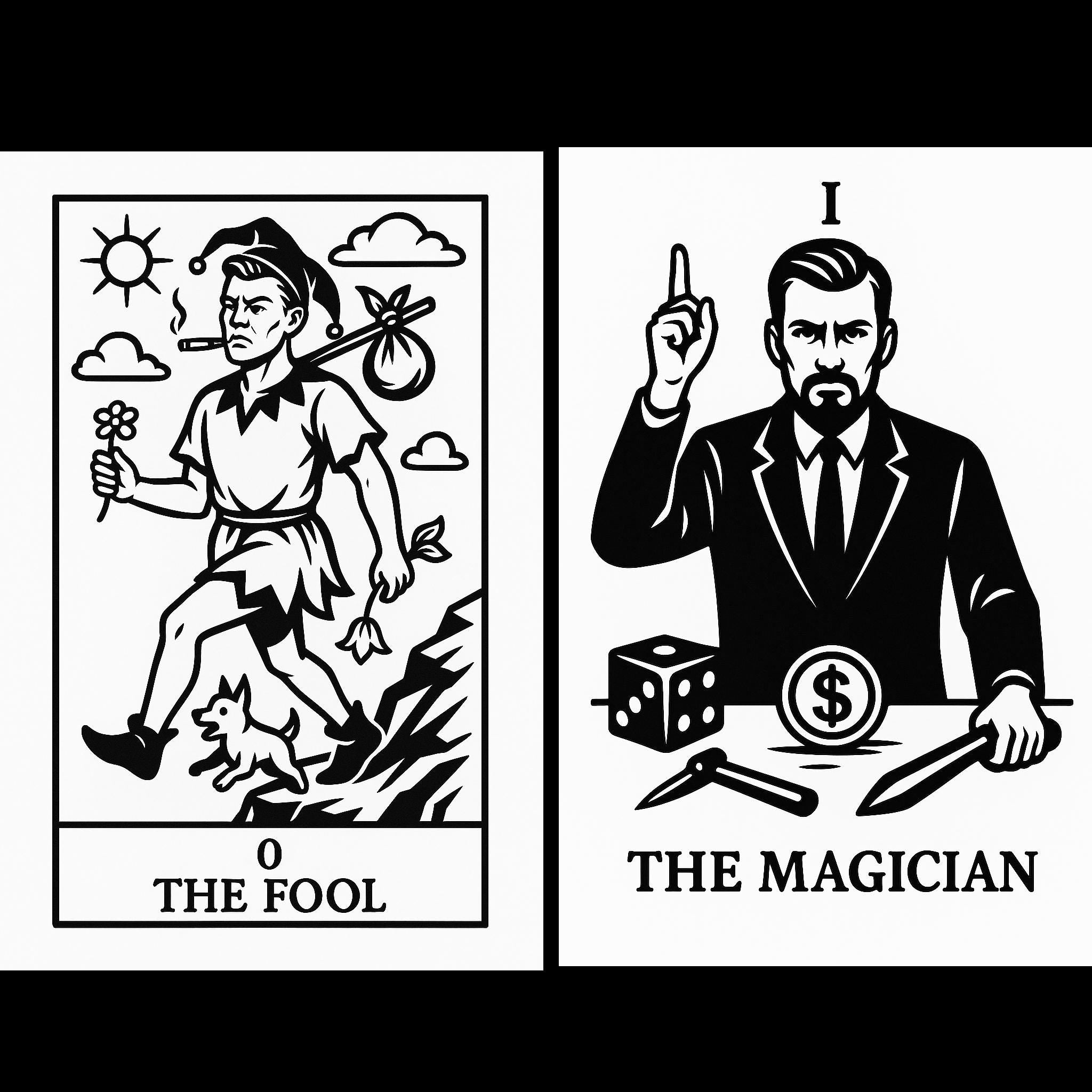 Gothic Tattoo Tarot Deck: Major Arcana Printable Cards (Digital Download by VeinLineStudio