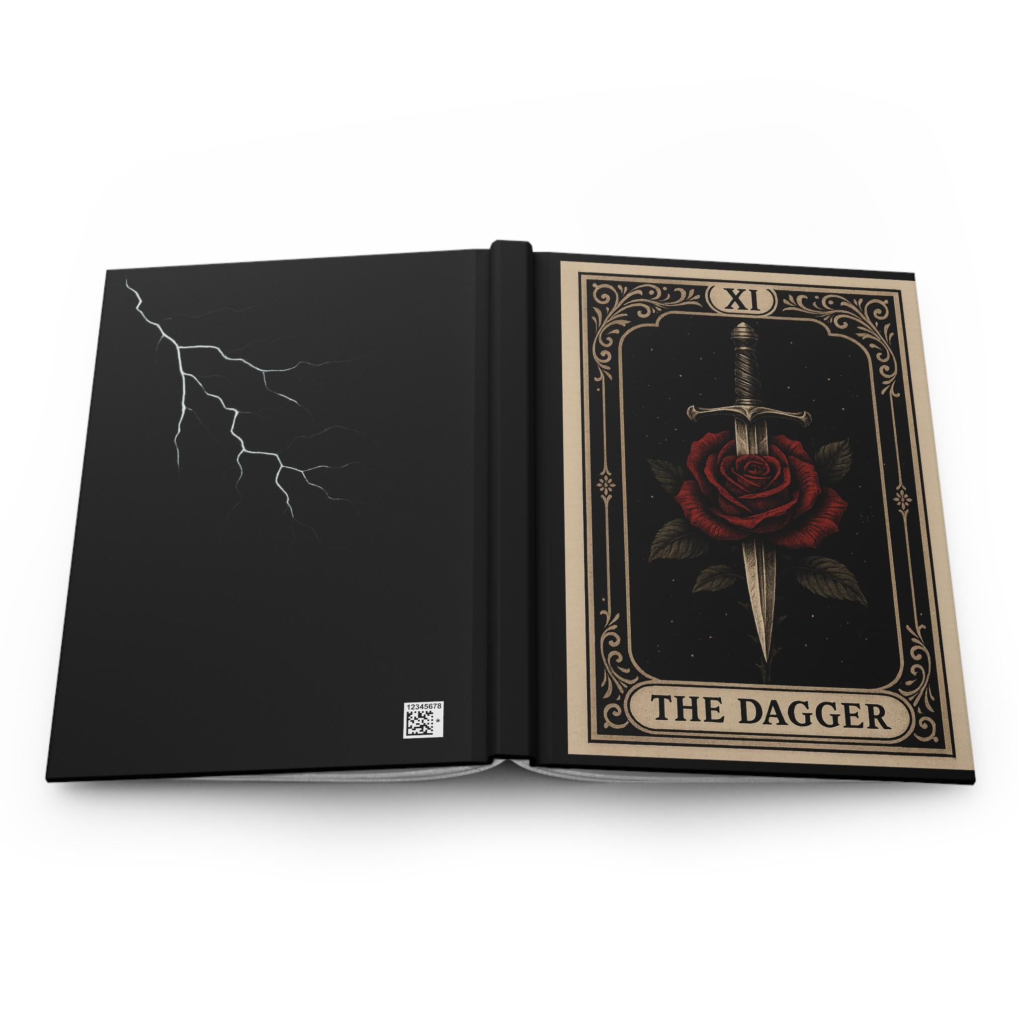 Gothic Art Deco Hardcover Journal, Rose & Lightning Design, VeinLine Studio