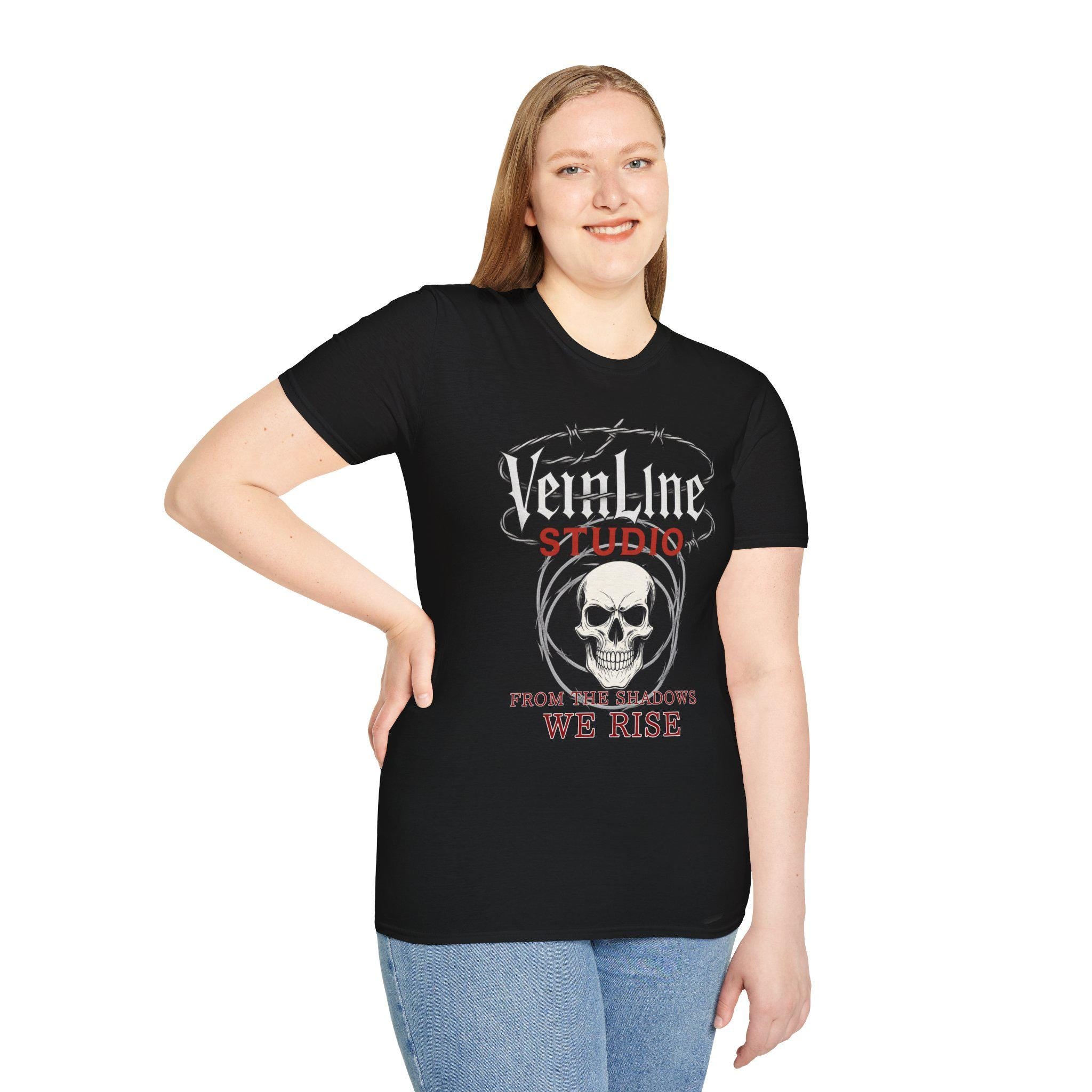 Gothic Skull T-Shirt by VeinLineStudio. Black. Size S-2XL