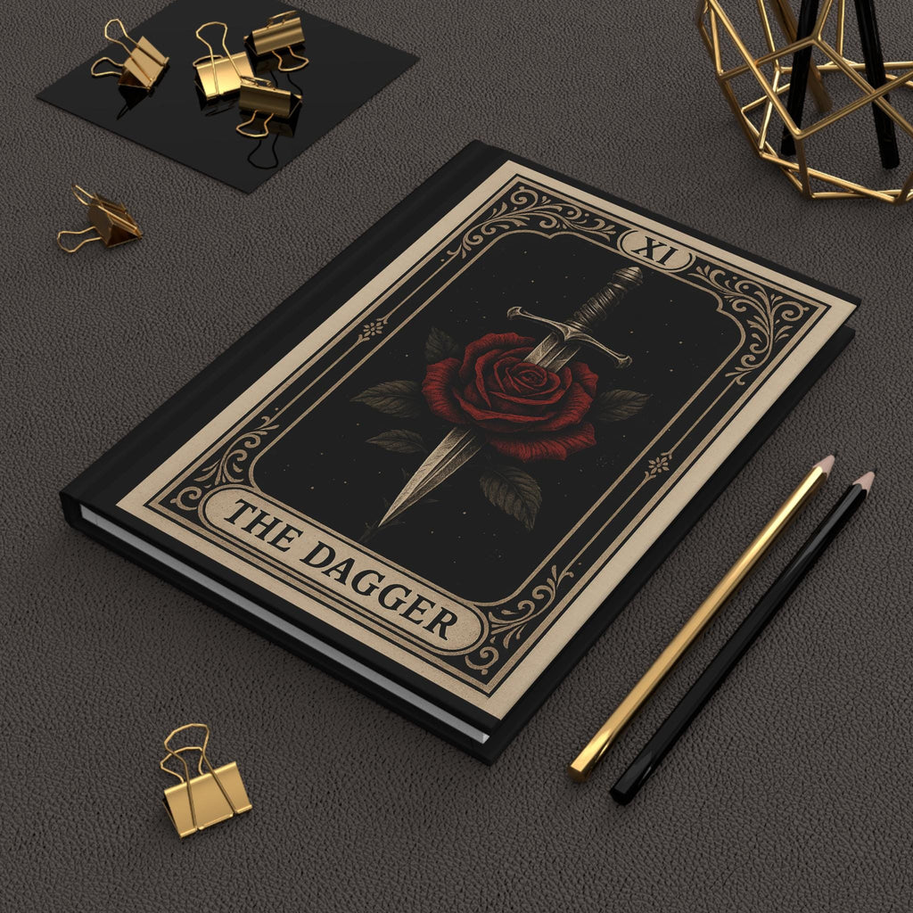 Gothic Art Deco Hardcover Journal, Rose & Lightning Design, VeinLine Studio