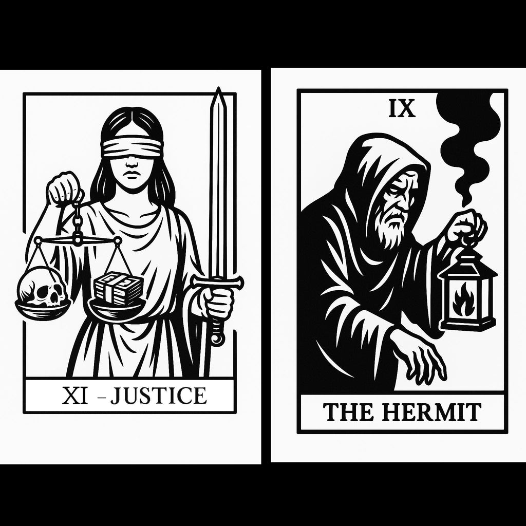 Gothic Tattoo Tarot Deck: Major Arcana Printable Cards (Digital Download by VeinLineStudio