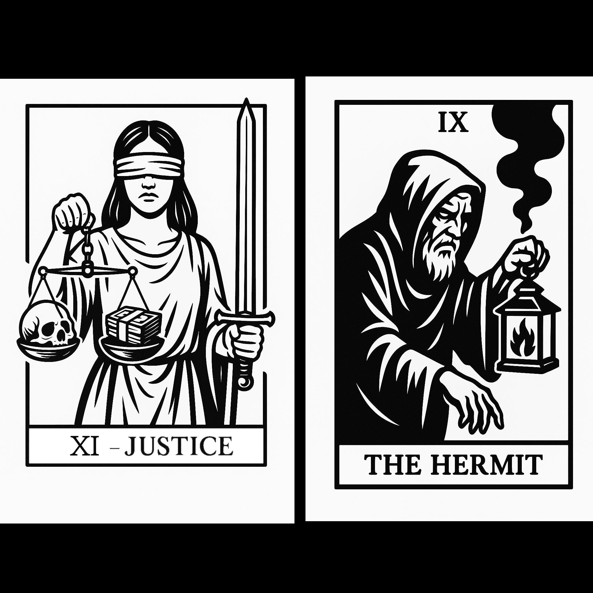 Gothic Tattoo Tarot Deck: Major Arcana Printable Cards (Digital Download by VeinLineStudio