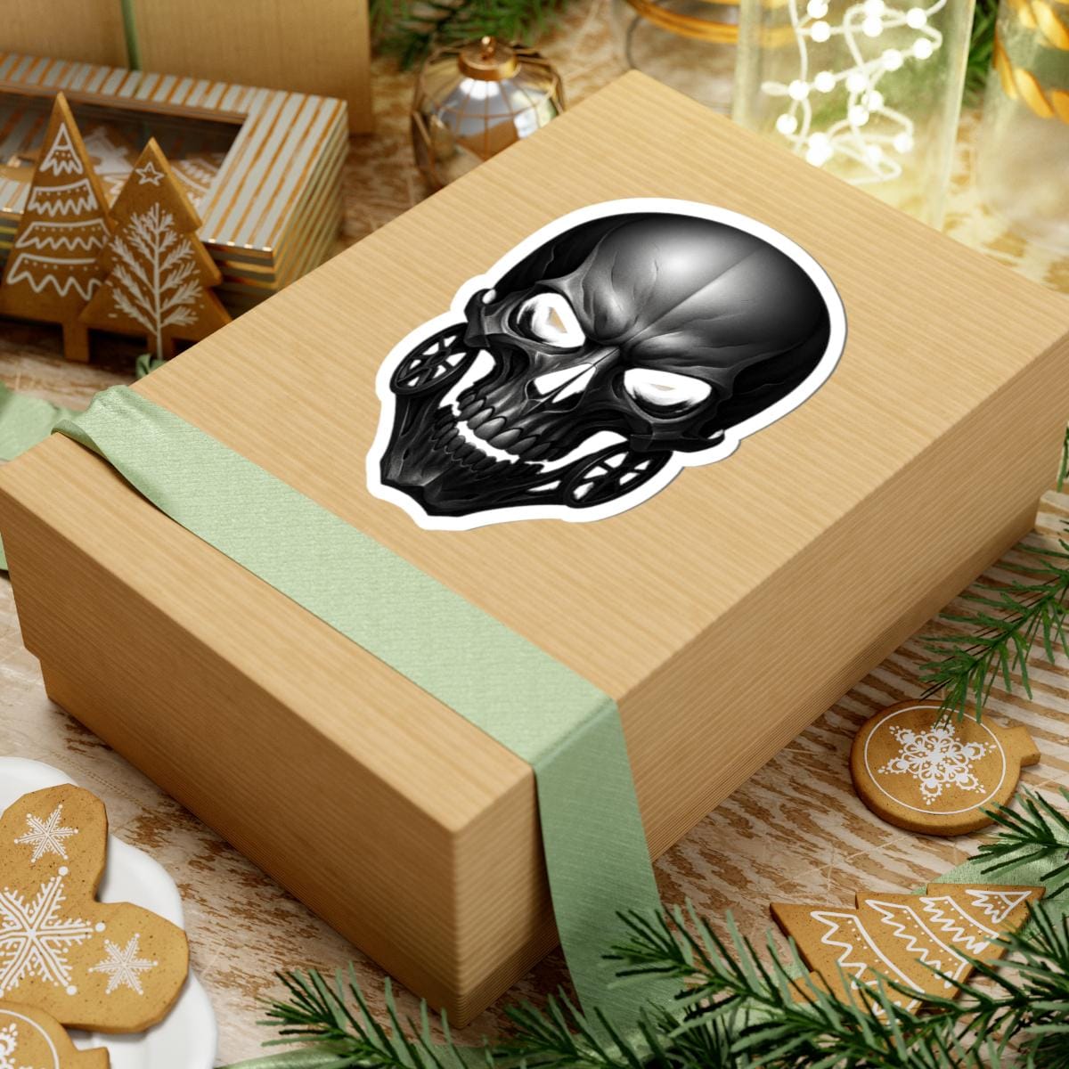 Edgy Skull Sticker – Gothic Vinyl Decal VeinLine Studio