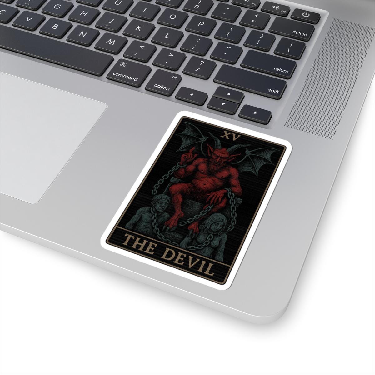 Devil Tarot Sticker – Gothic Occult Art Decal VeinLine Studio