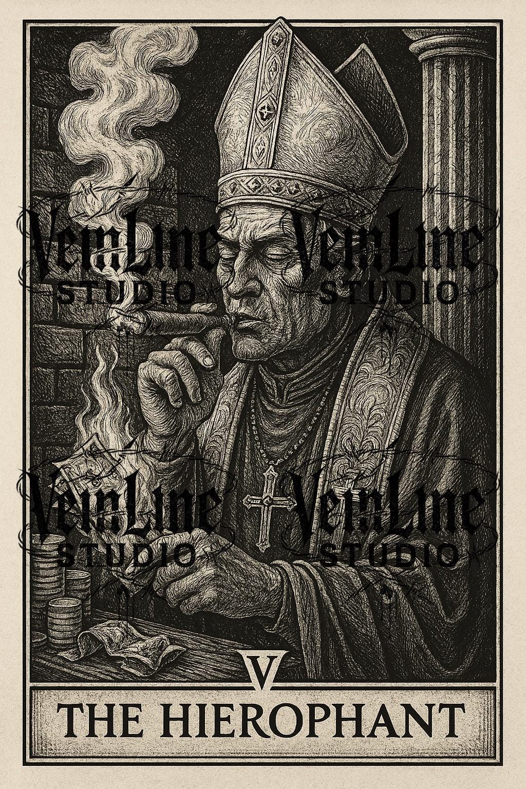 Dark Tarot Art Prints: Major Arcana Engraving Style (Digital Download) by VeinLineStudio